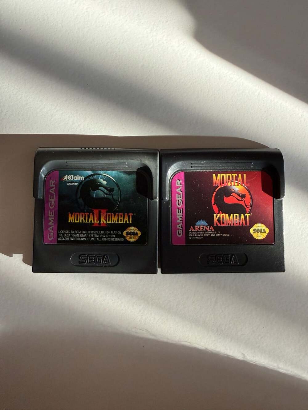Mortal Kombat and Mortal Kombat II Sega Game Gear Cartridges Lot